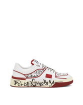 Graffiti-print calfskin New Roma sneakers -  | Dolce & Gabbana