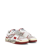 Graffiti-print calfskin New Roma sneakers -  | Dolce & Gabbana