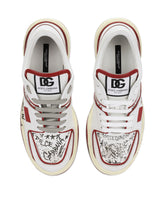 Graffiti-print calfskin New Roma sneakers -  | Dolce & Gabbana