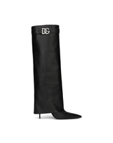 Nappa leather boots with DG logo -  | Dolce &amp; Gabbana
