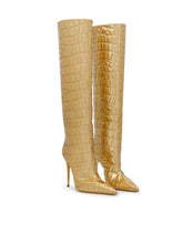 Crocodile-print foiled calfskin boots -  | Dolce &amp; Gabbana