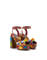 Carretto-print canvas clogs with bejeweled appliqués -  | Dolce & Gabbana