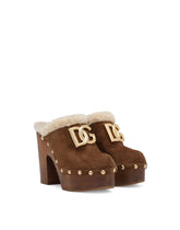 Suede and faux fur clogs -  | Dolce & Gabbana
