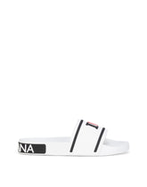 Rubber beachwear sliders with high-frequency detailing -  | Dolce &amp; Gabbana