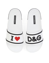 Rubber beachwear sliders with high-frequency detailing -  | Dolce &amp; Gabbana