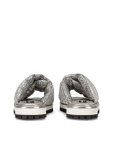 Padded nylon sliders with fusible rhinestones -  | Dolce & Gabbana