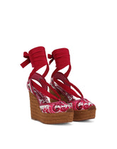 Rope-soled wedges in printed brocade fabric -  | Dolce &amp; Gabbana