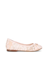 Lace ballet flats with rhinestone DG logo -  | Dolce &amp; Gabbana