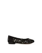 Lace ballet flats with rhinestone DG logo -  | Dolce & Gabbana