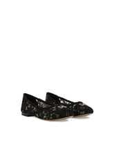 Lace ballet flats with rhinestone DG logo -  | Dolce & Gabbana