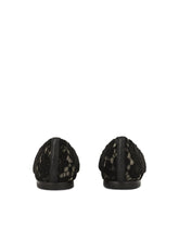 Lace ballet flats with rhinestone DG logo -  | Dolce & Gabbana
