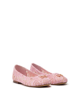 Lace ballet flats with rhinestone DG logo -  | Dolce &amp; Gabbana