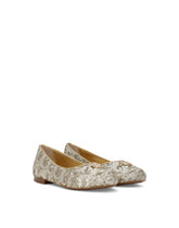 Sequined ballet flats with metal DG logo -  | Dolce & Gabbana
