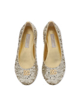 Sequined ballet flats with metal DG logo -  | Dolce & Gabbana