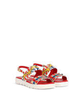 Carretto-print patent leather sandals -  | Dolce & Gabbana