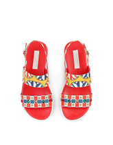Carretto-print patent leather sandals -  | Dolce & Gabbana