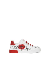 Poppy-print Portofino sneakers -  | Dolce & Gabbana