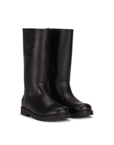 Calfskin boots with embossed DG logo -  | Dolce & Gabbana
