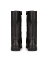 Calfskin boots with embossed DG logo -  | Dolce & Gabbana