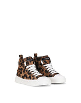 Portofino high-top sneakers in leopard-print nylon -  | Dolce & Gabbana
