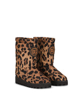Leopard-print nylon city boots -  | Dolce & Gabbana