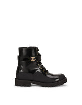 Calfskin combat boots with DG logo -  | Dolce &amp; Gabbana
