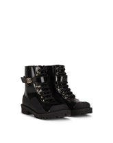 Calfskin combat boots with DG logo -  | Dolce &amp; Gabbana