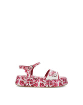 Printed calfskin wedge sandals -  | Dolce & Gabbana
