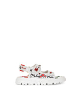 Poppy-print calfskin sandals -  | Dolce &amp; Gabbana