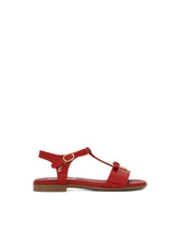 Patent leather sandals with metal DG logo -  | Dolce &amp; Gabbana