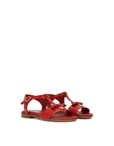 Patent leather sandals with metal DG logo -  | Dolce &amp; Gabbana