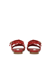 Patent leather sandals with metal DG logo -  | Dolce &amp; Gabbana