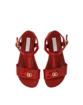 Patent leather sandals with metal DG logo -  | Dolce &amp; Gabbana