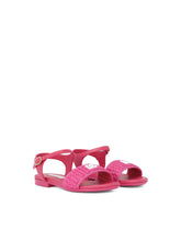 Straw and nappa leather sandals with DG logo -  | Dolce & Gabbana