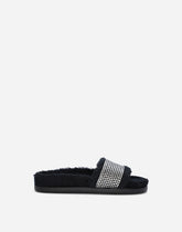 Terrycloth sliders with fusible rhinestones -  | Dolce &amp; Gabbana