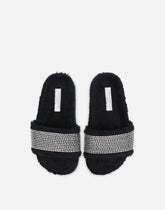 Terrycloth sliders with fusible rhinestones -  | Dolce &amp; Gabbana