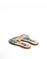 Flat canvas sliders with flower and DG logo print -  | Dolce &amp; Gabbana