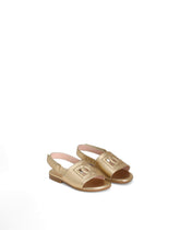 Foiled calfskin sandals with cut-out DG logo -  | Dolce &amp; Gabbana