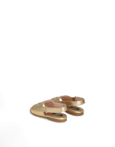 Foiled calfskin sandals with cut-out DG logo -  | Dolce &amp; Gabbana