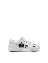 LEATHER SNEAKERS WITH PRINT -  | Dolce &amp; Gabbana
