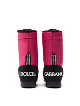 Nylon and split-grain leather snow boots with logo -  | Dolce & Gabbana