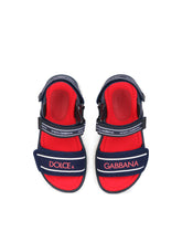 SOLID-COLOR SCUBA SANDALS WITH LOGO PRINT -  | Dolce &amp; Gabbana