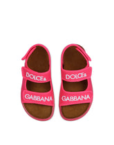 Technical fabric sandals with logo embroidery -  | Dolce & Gabbana