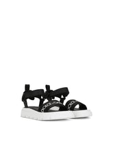 Calfskin sandals with logo tape -  | Dolce & Gabbana