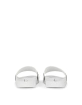 Rubber and calfskin sliders with logo print -  | Dolce & Gabbana