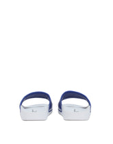 Rubber and calfskin sliders with logo print -  | Dolce & Gabbana