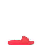 Sliders with DG logo in rubberized calfskin -  | Dolce & Gabbana