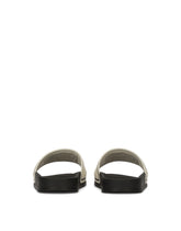 Rubber and calfskin sliders with logo print -  | Dolce &amp; Gabbana