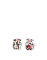 Rose-print lambskin ballet flats with DG logo -  | Dolce & Gabbana