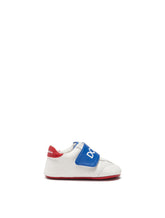 Two-tone nappa leather sneakers with logo -  | Dolce & Gabbana